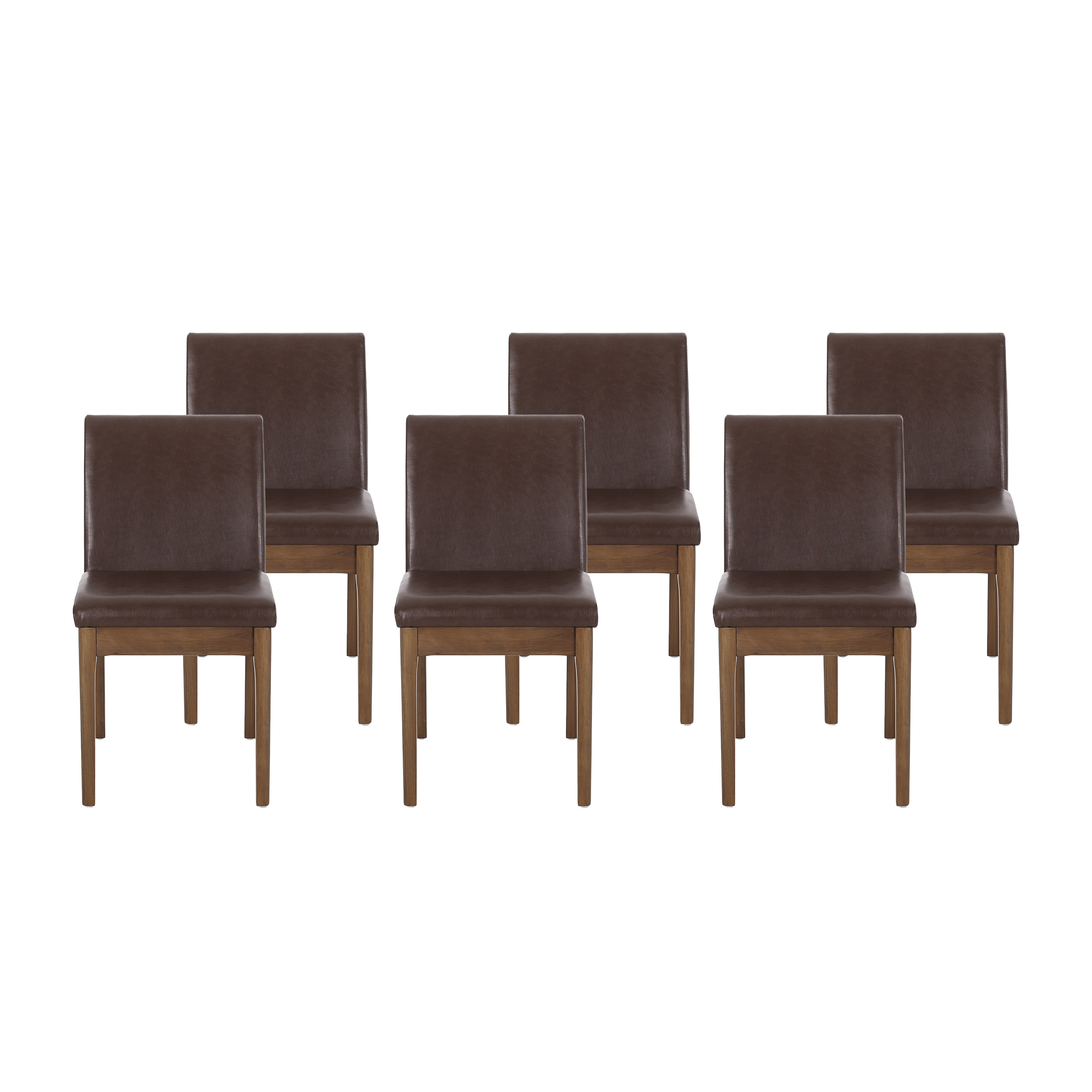 Noble House Joseph Faux Leather Upholstered Dining Chairs, Set of 6