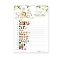 EMOTICON Safari Animals Pictionary Baby Shower Game Gender Neutral Pack of 25