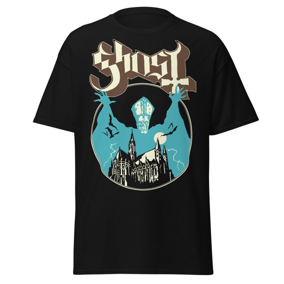 Ghost - Castle Jumbo Print Unisex T-Shirt - Black - Small
