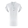 thumbnail image 3 of WCJM Women's Striped Short Sleeve Loose Swing T-Shirt Dress Women's Short Sleeve T-Shirt Women's Fashion Casual V Neck Button Down Short Sleeve Tops T Shirt, 3 of 4