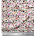 thumbnail image 1 of Soimoi Poly Georgette Fabric Leaves & Floral Artistic Printed Craft Fabric by The Yard 42 Inch Wide, 1 of 3