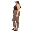 thumbnail image 3 of MICHAEL KORS Womens Beige Zippered Slitted Hook And Bar Faux Pockets Animal Print High Waist Pants Plus 20W, 3 of 4