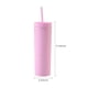 thumbnail image 5 of Advancent Botella de agua de 16OZ, vaso de paja esmerilado de plástico de 2 capas, bebida portátil, taza de té de la leche, soporte para café y jugo Mostrada Rosado 21 cm x 7.2 cm Advancent HA007950-02B, 5 of 6