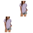 thumbnail image 2 of Qarigey Camiseta de mujer con volantes de Color sólido cuello estética linda blusa suelta fiesta noche Club verano Top niñas ropa Type2 NO2, 2 of 6