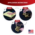 thumbnail image 6 of Rock On Gold Chrome Skeleton Hands Decals - Set of 2 5" Horns Up Skull Hand Vinyl Stickers for Car Truck Window Bumper, 6 of 7