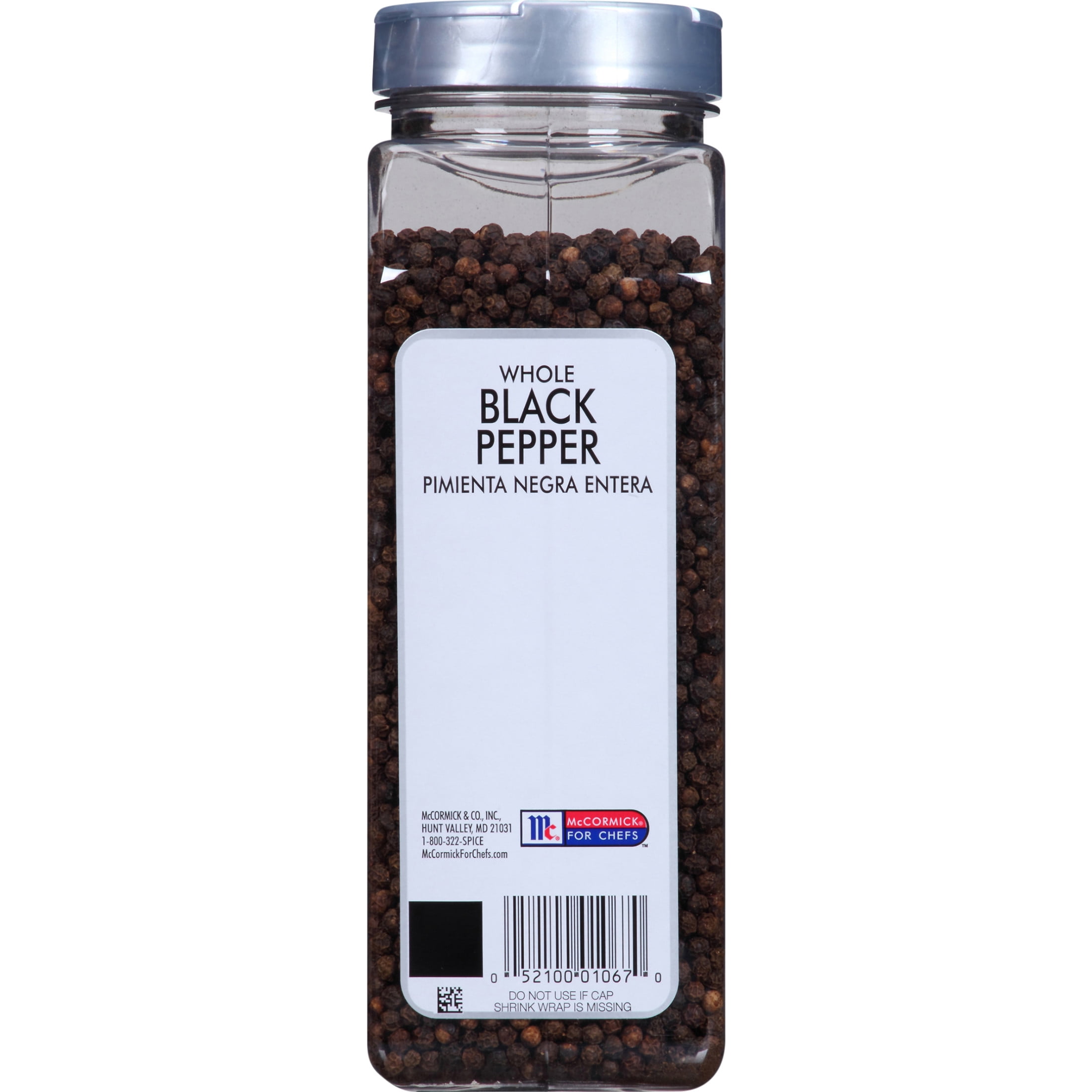McCormick Culinary Kosher Whole Black Pepper, 19.5 oz Bottle