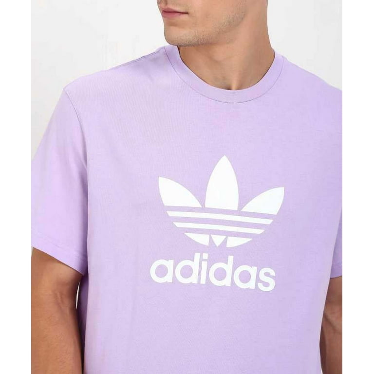 Logo ADIDAS Classic Purple Short Sleeve S Mens T-Shirt Graphic