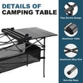 thumbnail image 4 of WUROMISE Sanny Mesa plegable portátil para picnic al aire libre, mesa enrollable de aluminio con bolsa de transporte fácil para interior, exterior, camping, playa, patio trasero, barbacoa, fiesta, pat, 4 of 5