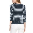 thumbnail image 3 of INSPIRE CHIC Women's Notched Lapel Button Decor Thin Striped Blazer XL Blue, 3 of 8