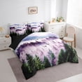 thumbnail image 3 of Manfei Wetsern Farmhouse Adult Twin Bedding Sets 7-Piece, Pink Jungle Tree Bedding Comforter Set, Rustic Nature Scenery Reversible Sheet Sets, Breathable Home Decor, 3 of 7