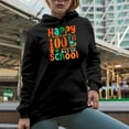 thumbnail image 2 of Happy 100th Day of School, Student or Teacher Themed, Black Hooded Sweatshirt or Hoodie, Medium, 2 of 5