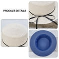 thumbnail image 3 of 56-58 cm hat circumference women's straw hat ribbon bow sun hat outdoor flat top hat sunscreen sun hatBeige, 3 of 5