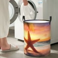 thumbnail image 4 of Lsque Starfish Sunset Sea Beach pattern Laundry Hamper Basket, Tall Woven Rope Hamper Basket for Clothes, Lightweight Storage Basket, Collapsible Waterproof-Small, 4 of 8