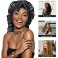 thumbnail image 2 of YSTDHL Long Satin Braid Bonnet for Women Silk Bonnet for Sleeping Sleep Cap with Elastic Tie Band Night Cap for Long Curly Hair Locs, 2 of 7