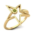 thumbnail image 2 of 0.03 Ctw Round Peridot Open Star Ring 925 Sterling Silver Gold Vermeil Solitaire Mother's Day Gift Ring, 2 of 4