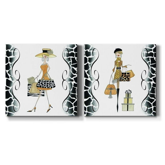 Growing Happy I - Premium Gallery Wrapped Canvas - Ready to Hang Set of 2 - 40 x 40 Each