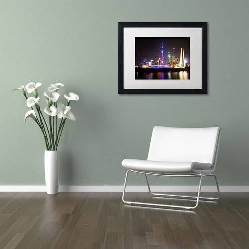 Trademark Fine Art "Shanghai City" Canvas Art by Philippe Hugonnard, White Matte, Black Frame