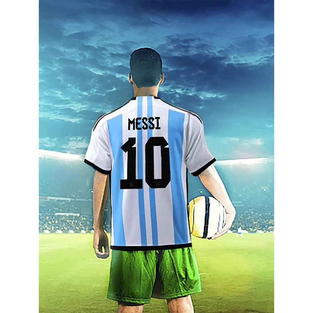 Argentina No.10 Messi Jersey (26 Yards), Argentina Soccer Jersey 2022, Messi  Shirt Short Sleeve Football Kit, Kids/Adult Soccer Fans Gifts 
