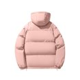 thumbnail image 3 of Guieoi Mens Coats Outerwear Winter Clearance 4xl Men's Casual Hooded Solid Color Winter Long Sleeve Warm Parkas Jacket with Hood Pink Black*Friday/Cyber*Monday Clearance, 3 of 7