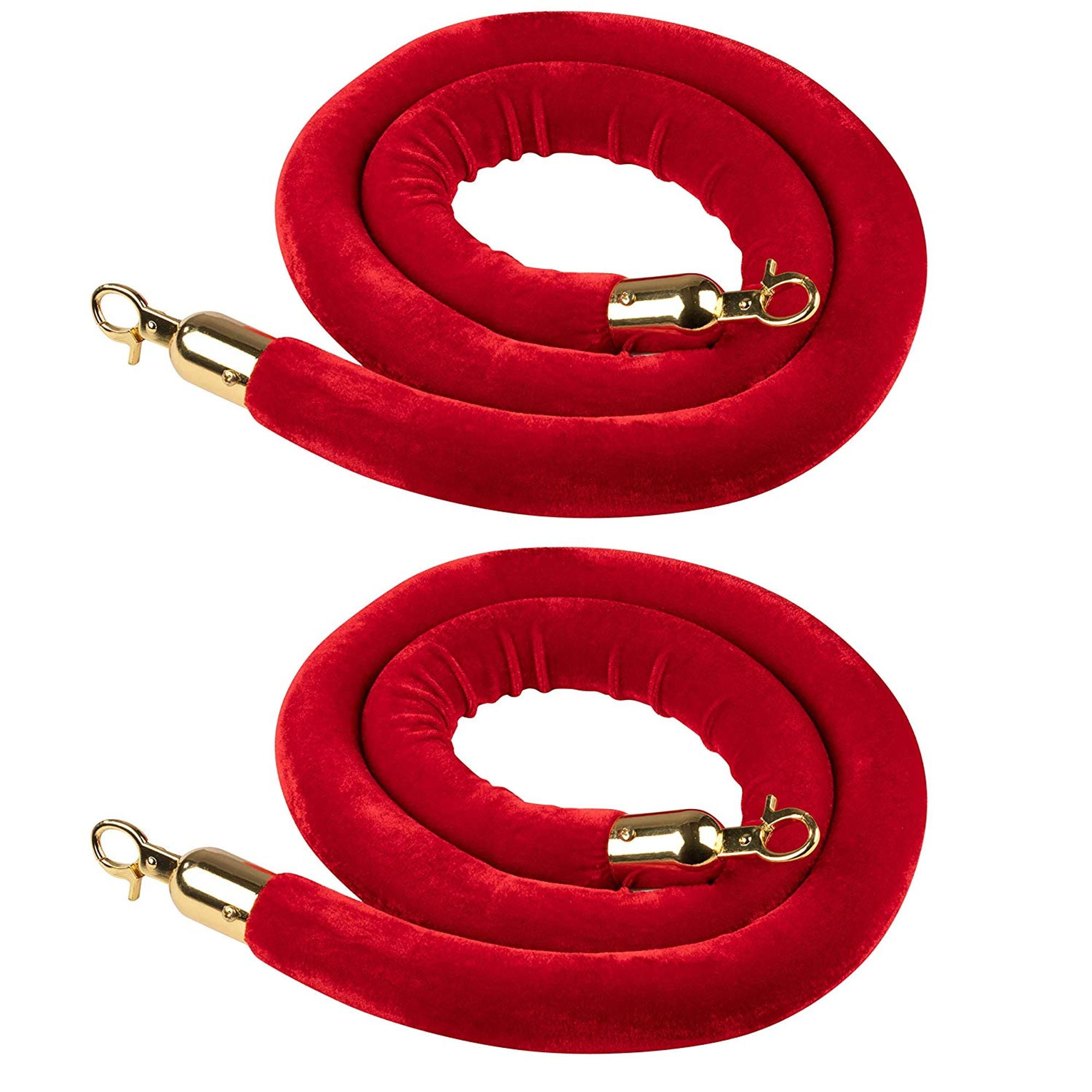 Red Velvet Stanchion Rope 2Pack Crowd Control Rope Barrier with