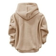 thumbnail image 5 of GWAABD Pet Pouch Hoodie for Women Kangaroo Pocket Hoodie Dog Pouch Sweatshirts Pet Carrier Pullover Long Sleeve Tops Khaki M, 5 of 7