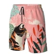 thumbnail image 4 of Balery Colorful Cat With Flowers Traje de Baño Estilo Hawaiano para Hombre, Shorts de Secado Rápido con Bolsillos-Large, 4 of 6