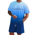 thumbnail image 3 of Blekii Men's Shorts Set, Graphic Print T-Shirt & Shorts Two-Piece, Summer Jogging Sportswear, Lightweight Training Outfit, Matching Lounge Set for Men, Casual Comfort Wear for Home, 3 of 6