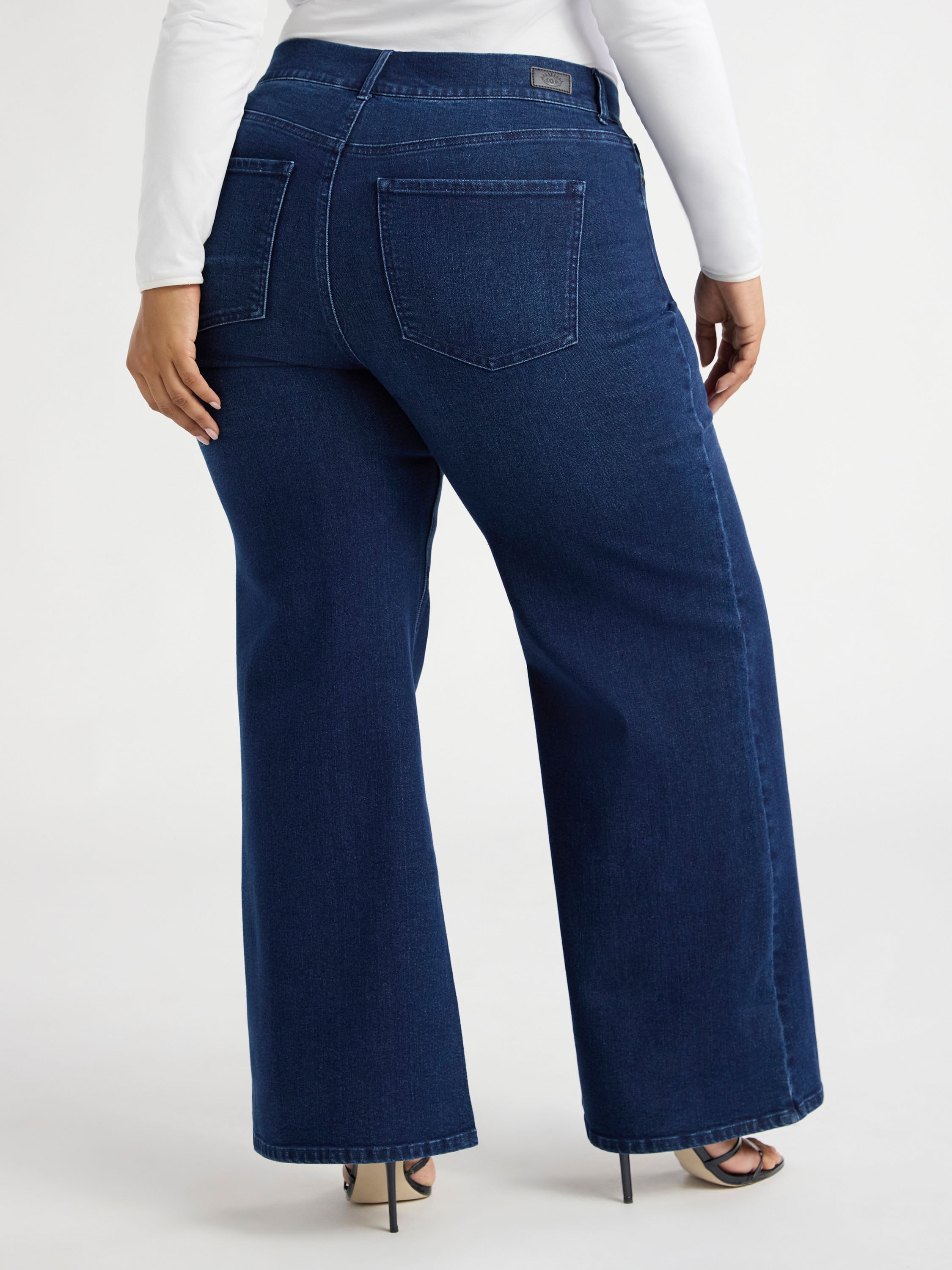 Sofia by Sofia Vergara Women's and Women's Plus Margot Wide Leg High Rise Jeans, 30.5" and 32.5" Inseams, Sizes 0-28