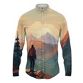 thumbnail image 3 of Camisa con solapa con estampado 3D de paisaje para hombre y mujer, camisas casuales de moda de manga larga, ropa de calle con botones, ropa unisex de gran tamaño, 3 of 5