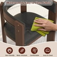 thumbnail image 3 of COZONY Dining Chair Set of 2, Modern Wood Frame PU Leather Chairs with Curved Backrest for Kitchen and Dining Room,Beige PU+Original wood color, 3 of 5