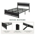 Amolife Heavy Duty Queen Size Platform Bed Frame with Wood Headboard