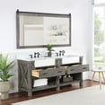 thumbnail image 4 of Villareal 72" Double White Farmhouse Basin Bath Vanity Classical Grey w/ Mirror, 4 of 10