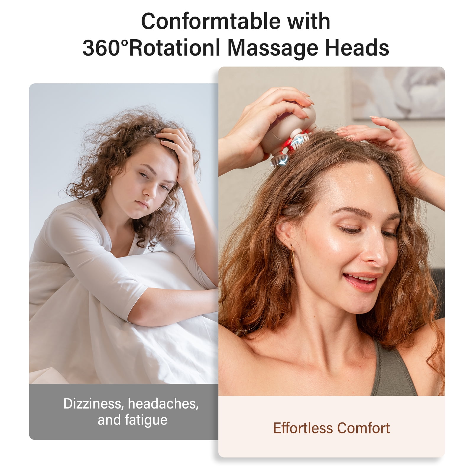 Arboleaf Electric Waterproof Scalp Massager IPX7 with 8 Removable Claws - Rose