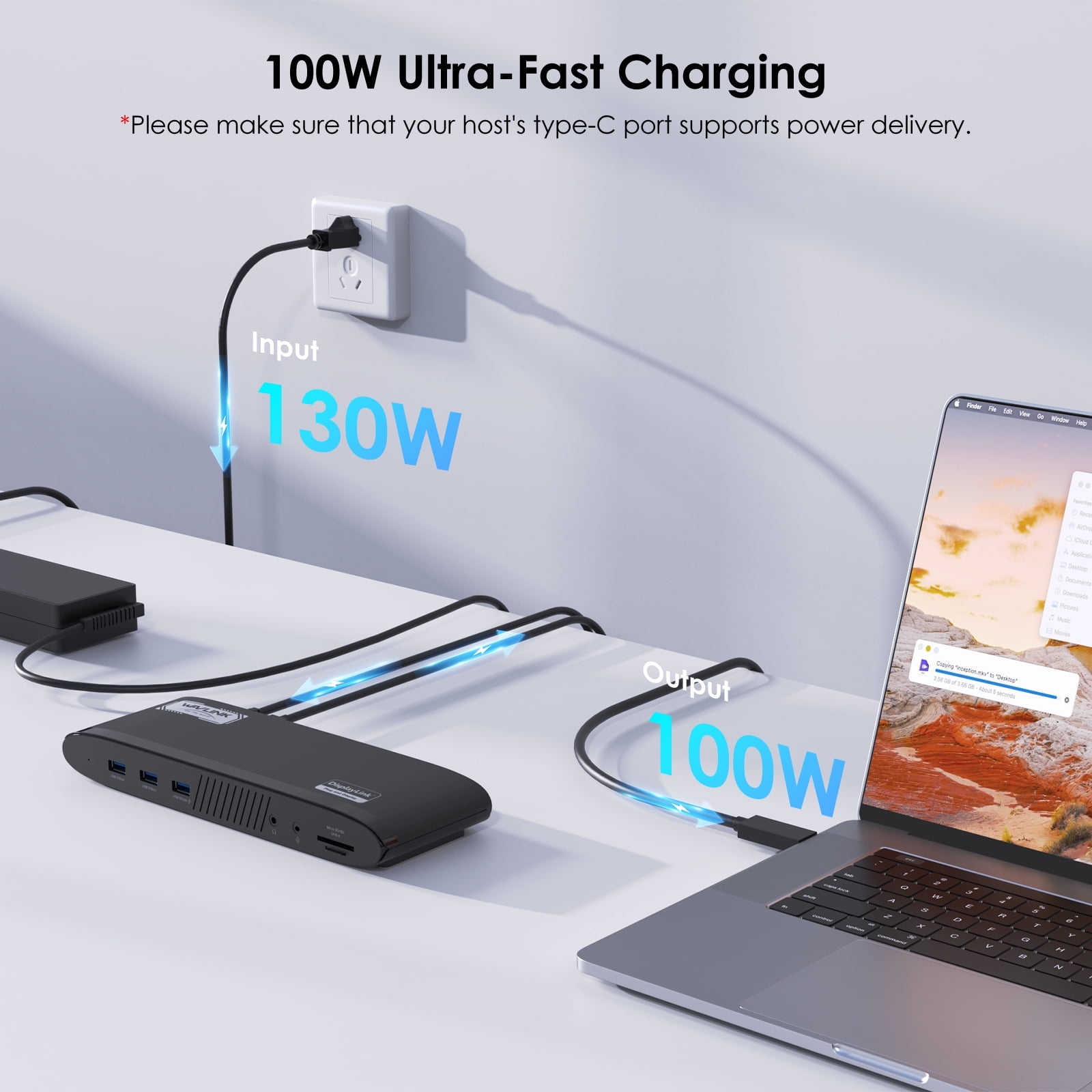 WAVLINK Dual 2K + 4K DisplayLink Docking Station Compatible with New MacBook Neo, USB-C Laptop Dock for Mac& Windows, 13-in-1 with 100W Charging, 3 HDMI, 5 USB Ports, Ethernet, SD/TF
