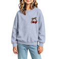 thumbnail image 5 of Edvintorg Girls Sweatshirts Cute Printed Long Sleeve Loose Pullover Top Solid Color Crew Neck Casual Sweatshirt Little Girls Clothes Size 1-13, 5 of 7