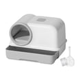 thumbnail image 3 of Caja de arena para gatos completamente cerrada, inodoro para gatos, salida con pala desmontable Gris, 3 of 8