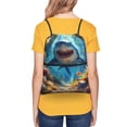 thumbnail image 4 of Vsdgher Colorful Underwater Shark Drawstring Backpack Water Resistant String Bag Sports Sackpack Gym Sack for Men Women, 4 of 6