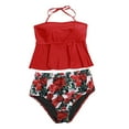 thumbnail image 1 of Gibobby Trajes de Baño Mujer Completo Verano Coral Sexy Bikini de dos piezas Bikini Bikini Traje de baño Recorte Conjunto de mujer Trajes de baño Una pie(Rojo,XL), 1 of 5