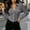 Gray, variant on Long Sleeve Women's Shirts Slimming Work Fall Cotton Linen Ladies Blouse Utility Casual Plain Collared Tops Blue M