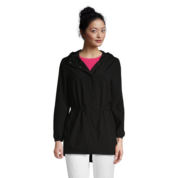 Lands' End Women's Petite Waterproof Hooded Packable Raincoat