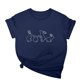thumbnail image 1 of Tops de Cuello Alto para las Mujeres Amante Impreso Camiseta Cuello Redondo Manga Corta, Poliéster Spandex, 1 of 7