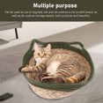 thumbnail image 3 of Straw Cat Basket Handwoven Breathable Soft Cat Bed Round Scratch Resistant Cat Basket for All Four Seasons, 3 of 7