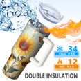 thumbnail image 5 of OBREWU Sunflowers and Butterflies Tumbler with Handle and Lid,Sunflowers and Butterflies 40oz Double Wall Vacuum Insulated Tumbler,Cups Gift for Women and Men, 5 of 7