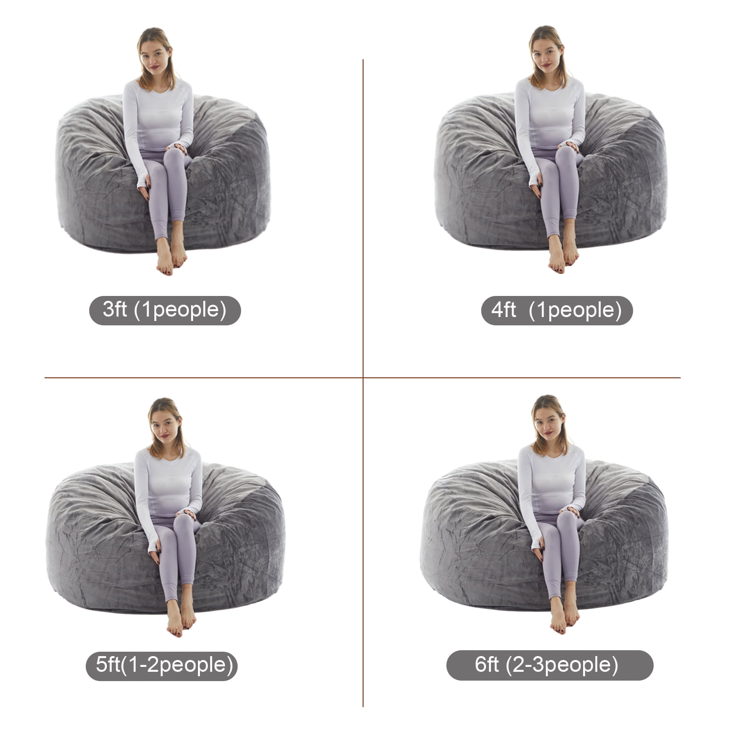 LaoGeoRon 3ft Bean Bag Chair for Adults with Filling,Memory Foam Lazy Beanbag Sofa with Removable Washable Flannel Cover