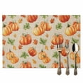 thumbnail image 2 of Thanksgiving Watercolor Pumpkin Placemats Set of 12 Maple Leaf Farm Vintage Heat Insulated Linen Place Mats, Washable Stain-Proof Table Mats for Dining Tables Holiday Decor 13x19inch, 2 of 9