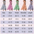 thumbnail image 5 of Wrap Dress For Women, Wedding Guest Easter Dresses Chiffon Floral Short Sleeve Ruffle V Neck Flowy Maxi Dress Sexy Formal Women Western Dresses Womens Black Clothes Dresses (M, Purple) ZMTing, 5 of 5