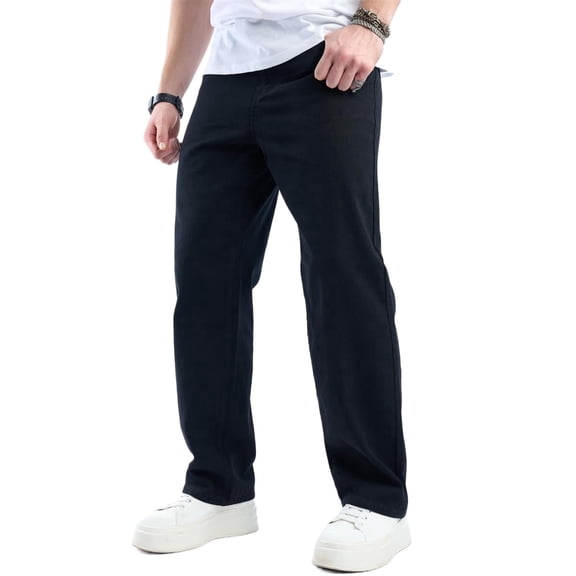 Reppunk Simple Black Straight Baggy Jeans Men Streetwear High Quality Male Casual Jogging Denim Pants Men's Trousers