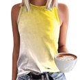 thumbnail image 4 of Women's Tennis Tanks Casual Loose Fit Sleeveless Print Tank Top for Summer Beachwear Crew Neck Vest Blank Basic Blouse Shirts for Women Yellow S, 4 of 4