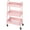 Pink, variant on MCQ 3 Tier Metal Rolling Storage Cart,  Mobile Shelving Unit Organizer  with Lockable Wheels for Office, Bathroom, Kitchen, Laundry Room, Pink
