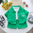 thumbnail image 2 of Toddler Boy Outfits Summer Set For Kids Boys Baby Children's Spring Cotton Button Printed Short Sleeved Basketball 0 6 12 18 24 Months 2T 3T Tops And Shorts Shirt Two Pieces, 2 of 4